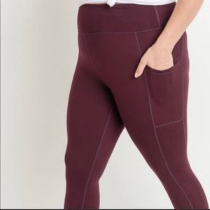 High Waisted Plain Side Pockets Plus Size Leggings